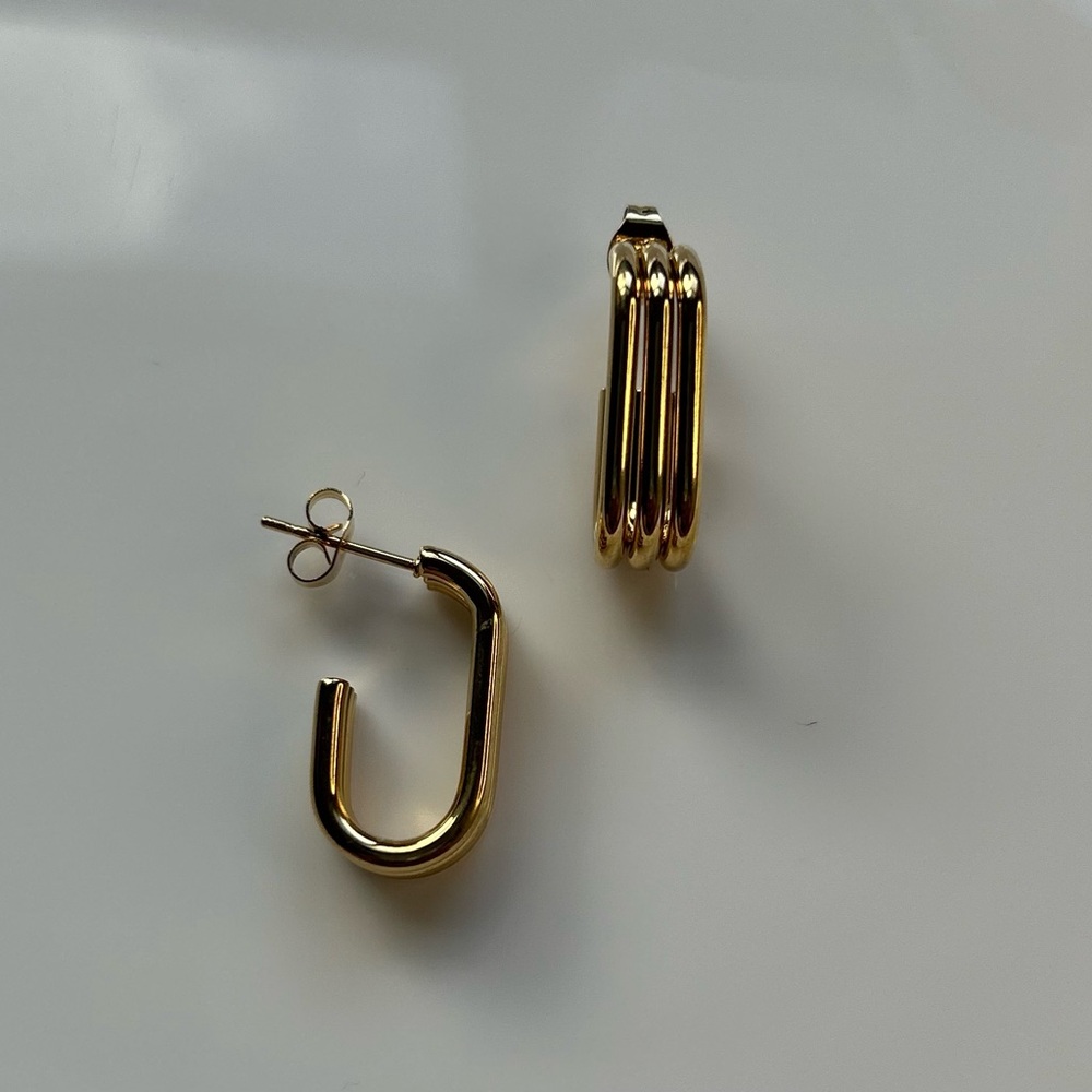 Rectangular Hoops | Daily wear | Anti Tarnish Earrings